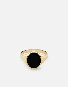 We reimagined a popularized statement piece from the 1970's, using modernized materials and techniques. Our men's Heritage Ring is made with gold vermeil and black enamel.[tab]Specifications[/tab]Base Metal: Sterling SilverPlating: Polished 14k Yellow GoldMaterial: Black EnamelCenter Piece Dimensions: W: 10mm H: 12mmGauge: 2.8mm Signet Ring Gold, Onyx Ring Men, Gold Pinky Ring, Smart Jewelry, Mens Gold Rings, Jewels Rings, Fashion Wishlist, Onyx Ring, Fine Earrings