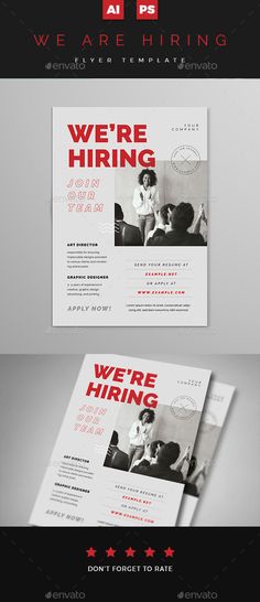 a set of three different flyers with red and white lettering on them, including the words we