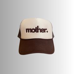 Cheap Brown Trucker Hat With Letter Print, Everyday Snapback Trucker Hat With Embroidered Logo, Everyday Adjustable Brown Trucker Hat, Everyday Trucker Hat With Curved Bill, Brown Trucker Hat With Embroidered Logo And Curved Bill, Brown Trucker Cap For Everyday, Everyday Trucker Hat, Brown Trucker Hat, Strong As A Mother