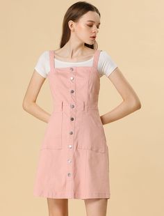 Shop Allegra K for classic adjustable strap a-line denim overall dress you are looking for, get more women's dresses for yourelf. Order now! Free Returns! Overall Denim Dress, Casual Dresses Plus Size, American Dress, Denim Jean Dress, Denim Maxi Dress, Denim Midi Dress, Denim Overall Dress, Jean Dress, Classic Dress