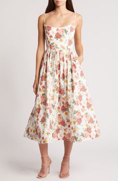 HOUSE OF CB Lolita Floral Sundress | Nordstrom Romantic Sundress, Floral Dress Outfit Summer, Aesthetic Wardrobe, Casual Sundress, House Of Cb Dresses, Sundress Dress, Midi Sundress, Timeless Dress, Long Frocks