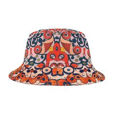 First, it protected fishermen from rain in the 1900s. Now, the bucket hat is making its comeback. Make it a part of your wardrobe! Check out our other apparel and home items that match this print - https://btdubsdesigns.etsy.com and https://btdubshome.etsy.com Here are the deets for our BTDubs bucket hats:  - Material: 100% polyester - Available in 2 sizes - Sewn-in label - Made in USA Retro Wide Brim Bucket Hat For Outdoor, Retro Bucket Hat For Outdoor, Retro Bucket Hat With Curved Brim For Festivals, Retro Festival Bucket Hat With Curved Brim, Retro Outdoor Bucket Hat, Retro Bucket Hat For Festival, Retro Curved Brim Bucket Hat For Festivals, Vintage Wide Brim Bucket Hat For Outdoor, Retro Orange Bucket Hat