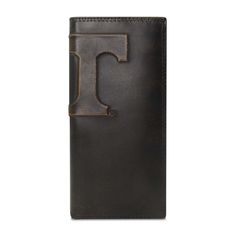 "Show your Tennessee Vols pride with an original Zep-Pro collegiate leather secretary tall wallet. This accessory is popular among college students and alumni. It is a stylish and unique way to show enthusiasm while keeping important cards and cash organized. This Zep-Pro wallet is constructed of full grain leather with a hand burnished finish and features the school's official logo, proudly displayed on the overlapping sides. The design and placement of the large logo is intended to appear part Leather Wallet On Chain With Gold-tone Logo, Clemson Paw, Cash Organizer, Tennessee Vols, Checkbook Wallet, School Logo, Best Wallet, Tin Gifts, Trifold Wallet