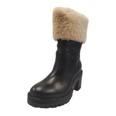 A soft shearling sleeve insulates a stunning, winter-ready leather boot elevated on a block heel and finished with a lugged, traction-enhancing sole. Leather and genuine shearling (Australia) upperPull-on style; round toeCushioned insole; 2.75 inch heelsynthetic lug soleImported Marc Fisher Boots Black, Marc Fisher Sandals, Marc Fisher Boots, Almond Toe Boots, Pointed Boots, Velvet Ankle Boots, Brown Suede Ankle Boots, Peep Toe Boots, Fabric Boots