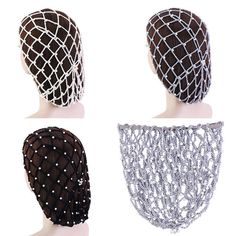 Solid Color Elastic Snood Casual Ladies Hair Accessories Wide Band Mesh Snood Features:  Beautiful, Useful, Crochet Net, Hollow, Elastic,Solid Color Attractive and practical hairnet, to help you quickly put away hair, let you concentrate on work. This is a good gift choice to your friend. Type: Hairnet Gender: Women's Material: Rayon,Polyester Size: 20*20cm(Approx.),one size fits most adults Color:As picture shown Season:Spring summer autumn and winter Thick Crocheted Hair Net Also reffered to a Crochet Hairnet, Winter Hair Accessories, Useful Crochet, Crochet Net, Medieval Hairstyles, Hair Bands For Ladies, Hair Accessories Pins, Ladies Hair, Victorian Hairstyles