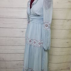 1980's Fashion, Sax Dress, Gunne Sax Dress, 1980s Fashion, Gunne Sax, Prairie Dress, Brands Outlet, Pale Blue, Vintage 70s