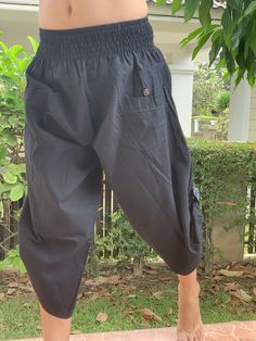 "❤️Handmade with a very lovely pattern, Unisex, Comfortable to Wear & Stylish. Men's Japanese Samurai Style Japanese Casual, Hakama cotton Pants, Samurai Pants - elastic waistband Fits all! Unisex pants, These beautiful casual pants is unique & comfortable to wear samurai pants, ninja pants, harem pants, thai pants, kimono, Relaxing and simply lifestyle clothing it is easy to wear and great for many occasions. One size fits most. These pants are great for many different activities like t Samurai Style, Ninja Pants, Black Samurai, Yoga Harem Pants, Samurai Pants, Thai Pants, Handmade Pants, Unisex Pants, Japanese Samurai