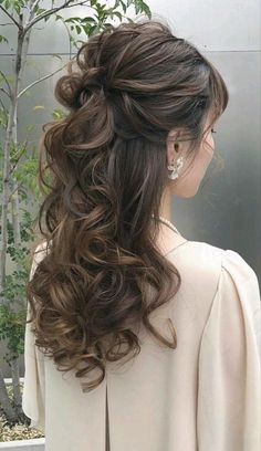 Half Up Half Down Front View, Long Hair Wedding Styles, Prom Hairstyles For Long Hair, Hair Wedding, Hair And Beauty, Fancy Hairstyles, Wedding Hairstyles For Long Hair, Half Up Hair, Formal Hairstyles