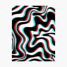 an abstract background with wavy lines in red, blue and green colors photographic print on canvas