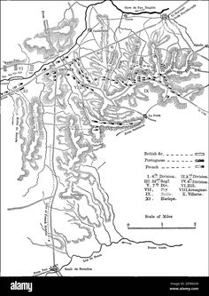 an old map showing the location of several towns and roads in this area - stock image