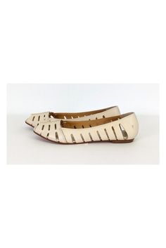 Made in a durable leather with a unique cut out design. These darling flats have a bohemian flair that pairs well with dresses. They are a comfy yet chic choice! Size 10 B Leather upper & sole Slip on Open toe Cut out design Light marks on leather Some outsole wear Outsole length 10.5" Leather Cuts, Design Light, Cut Out Design, Stylish Shoes, Open Toe, Leather Bracelet, Leather Upper, Cut Out, Slip On