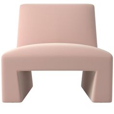 an upholstered pink chair on a white background