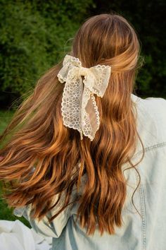 Shay Bow Clip - Clips - ANDI Cottage Core Hair, Bow Ponytail, Tiered Dresses, Bow Clip, Bandana Hairstyles, Branded Gifts, Cream Lace, Bow Clips, Scrunchie Hairstyles