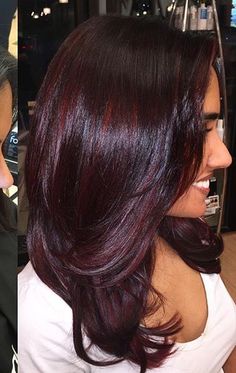 Hair color for Laci Black Cherry Hair, Wine Hair, Cherry Hair, Hair Color Burgundy, Layered Hairstyles, Hair Color Auburn, Hair Done, Pinterest Hair