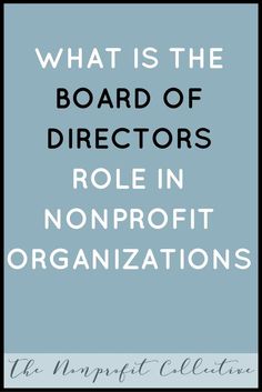 what is the board of directors role in nonprofit organization?