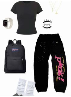 Latina Style, 27 Piece, Outfit School, Black Sweats, 2000s Outfits, Sweatpants Outfit, Latina Fashion, Pants Outfits