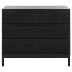 a black dresser with three drawers