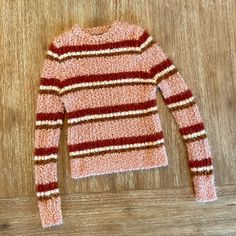 Women’s Or Juniors Freshman 1996 Striped Crewneck Sweater. Size Medium. Brand New With Tags! Fitted, Super Soft And Fuzzy. 100% Polyester (Not Itchy)! Bundle Two Or More Items For A Discount! 90s Style Brown Tops For Fall, 90s Brown Tops For Fall, Tie Front Sweater, Striped Crewneck, Yarn Sweater, Leopard Print Sweater, Grey Tie Dye, Large Sweaters, Cold Shoulder Sweater