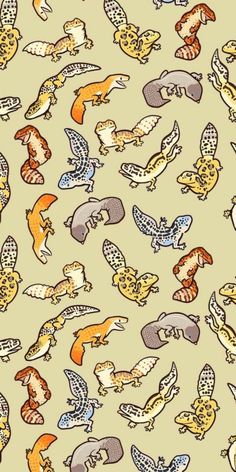 an image of many different animals on a beige background