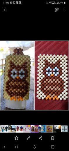 an image of two different items made out of legos and plastic beads on a cell phone