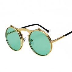 About This Item: Vintage Steampunk Flip Sunglasses Retro Round Metal Sun Glasses For Men And Women Brand Designer Eyewear Uv400 Condition: New Color: Green/Gold Brand Name: Oulylan Frame Material: Polycarbonate Lenses Optical Attribute: Mirror, Uv400 Lens Height/Lens Width: 50mm Lenses Material: Polycarbonate Model Number: Tyj4116 Certification: Ce Flip Sunglasses, Round Sunglasses Men, Flip Up Sunglasses, Festival Sunglasses, Hipster Glasses, Vintage Steampunk, Sunglasses Round, Steampunk Sunglasses, Green Sunglasses