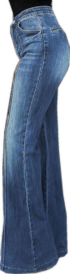 High Rise Blue Flare Jeans With Contrast Stitching, Mid-rise Blue Flare Jeans With Contrast Stitching, Blue Mid-rise Flare Jeans With Contrast Stitching, Blue Wide-leg Pants With Contrast Stitching, Blue Wide Leg Pants With Contrast Stitching, Blue Wide Leg Bottoms With Contrast Stitching, Blue Wide-leg Bottoms With Contrast Stitching, Wide Leg Bottoms With Contrast Stitching In Medium Wash, Medium Wash Wide-leg Bottoms With Contrast Stitching