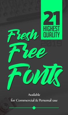 the fresh free font for commercial and personal use is displayed in this green flyer design