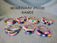 Kandi bracelets for different nonbinary-related gender flags (+ the trans and genderqueer flag)  Each flag can fit a wrist size up to 7 inches.  Made by a genderqueer trans man :] Pride Kandi, Genderqueer Flag, Bracelets Kandi, Gender Flags, Trans Flag, Kandi Cuff, Gay Flag, Kandi Bracelets, Kandy