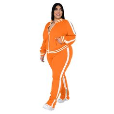 Women's Tracksuit Sweatsuit 2 Piece Athletic Winter Long Sleeve Thermal Warm Breathable Soft Fitness Running Jogging Sportswear Activewear Striped Black Yellow Light Green 2024 - $49.99 Outfit Sets For Women, Jogger Outfit, Matching Tracksuit, Outfit Matching, Joggers Outfit, Plus Size Two Piece, Casual Sportswear, Shorts Casual, Long Sleeves Coats