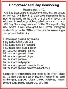 a recipe for homemade old bay seasoning with instructions on how to make it in the oven