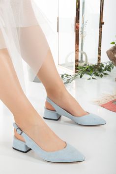 BABY BLUE SLINGBACK SHOES - BLUE WEDDING HEELS - LIGHT BLUE BRIDAL FLATS Welcome to Belle Wedding Shoes, your source for stunning Blue wedding flats that effortlessly combine style and comfort.  Meticulously handcrafted with premium baby blue suede vegan leather, these bridal shoes feature a secure back strap and a closed-toe design, ensuring your feet stay comfortable all day. The timeless, sleek design effortlessly complements your wedding attire, and the 1.1-inch (approximately 3 cm) block he Blue Wedding Flats, Art Deco Wedding Shoes, Blue Bridal Heels, Classic Wedding Shoes, Blue Heels Wedding, Blue Low Heels, Blue Block Heels, Blue Bridal Shoes, Bride Heels