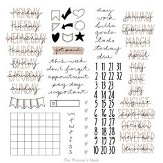 the planner's nook sticker sheet