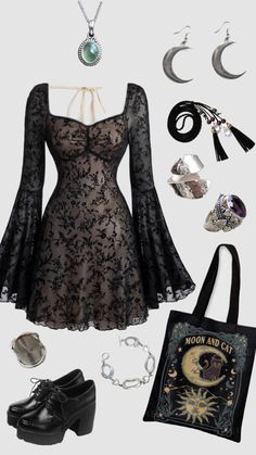 Aesthetic Goth Outfit, Goth Outfits Aesthetic, Whimsical Fashion, Gothic Outfits, Alternative Outfits, Edgy Outfits, Girly Outfits, Shopper Bag, Teen Fashion Outfits