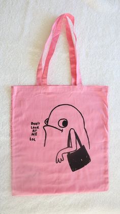 Don't Look at Me LOL screen Printed Tote Bag - Etsy Baltimore Md, Look At Me, Print Tote, Printed Tote Bags, Screen Print, Baltimore, Screen Printing, Look At, Puppies