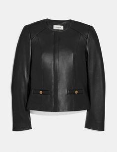 COACH® Outlet | TAILORED LEATHER JACKET Versace Leather Jacket, Lamb Leather Jacket, Coach 1941, Souvenir Jacket, Suede Moto Jacket, Denim Dresses, Aviator Jackets, Suede Coat, Shearling Coat