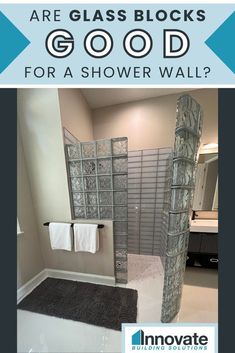 When remodeling your bathroom shower, what would a feature piece like a glass block shower wall do for your project? Our latest article looks at the benefits and the drawbacks of glass shower walls to give you a taste of what it could be! Find out if this type of shower wall is right for you by clicking on the link here: Innovate Building Solutions, Glass Block Shower Walls, Bathroom Remodeling Ideas, Shower Renovation Concepts, Bathroom Feature Piece Glass Shower Walls, Glass Block Wall, Clear Glass Shower Door, Glass Showers, Custom Closet Storage, Glass Shower Wall