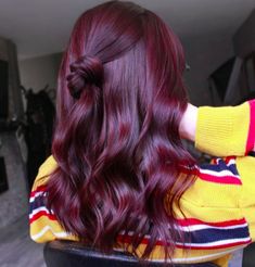 Full Burgundy Hair, Dark Cherry Brown Hair Burgundy, Single Process Hair Color Red, Dark Red Hair Ideas For Brunettes, Dark Maroon Hair Burgundy Brunettes, Mulbury Hair Color, Burgundy Medium Hair, Hair Colour Red Wine, Revlon Deep Burgundy Hair Color