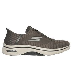 All-day support and easy-wear convenience combine in Skechers Hands Free Slip-ins GO WALK Arch Fit 2.0 - Grand Select 2. This design has been granted the APMA Seal of Acceptance. Featuring our exclusive Heel Pillow , engineered heather mesh upper with stretch laces, a removable Arch Fit insole, and a well-cushioned midsole. | Skechers Men's Slip-ins: GO WALK Arch Fit 2.0 - Grand Sneaker | Medium Width | Skechers Hands Free Slip-ins for an easy fit | Exclusive Heel Pillow holds your foot securely Walking Style, Cold Weather Hats, Hiking Training, Skechers Go Walk, Mens Skechers, Wide Shoes, Waterproof Shoes, Skechers Women, 4 Inch Heels