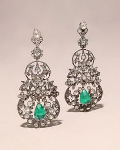 Antique Edwardian Sterling Silver & Paste Stone Earrings with Emerald – ALEXIS BITTAR Vintage Style Emerald Drop Earrings, Antique Green Jewelry For Evening, Fine Jewelry Rose Cut Diamond Earrings For Evening, Vintage Emerald Drop Earrings, Vintage Emerald Jewelry With Matching Earrings, Victorian Evening Earrings With 17 Jewels, Victorian Green Dangle Jewelry, Ornate Green Jewelry For Evening, Vintage Sterling Silver Earrings With 17 Jewels