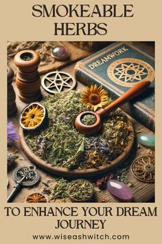 a book cover with an assortment of herbs