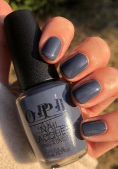 25+ Winter Nail Colours To Cheer You Up This Season - Grey Opi Gel Nail Polish, Opi Grey Blue Nail Polish, Opi Blue Gray Nail Polish, Opi Chrome Blue Plate Special, Dark Gray Nail Polish, Slate Blue Nail Polish, Dark Blue Opi Gel Polish, Less Is Norse Opi Dip, Opi Dark Gray Nail Polish