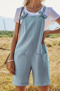 One-piece Casual Solid color loose high waist. Gender: Woman Season: Summer Material: Cotton Size Length Waist Hips S 74cm 95cm 104cm M 76cm 99cm 108cm L 78cm 105cm 114cm XL 80cm 111cm 1120cm Fall Overalls, Summer Playsuits, Style Salopette, Jumpsuit Shorts, Overalls Fashion, Overalls Outfit, Women Jumpsuit, Pocket Jumpsuit, Summer Playsuit