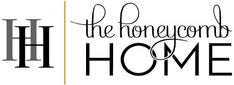 the honeycombs home logo is shown in black and white, with gold trim