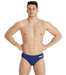 Extremely durable and highly chlorine-resistant, the Arena Men's Solid Brief Swimsuit features integrated UV protection from the sun and quick-drying fabric.Features Durable and quick drying NCAA and NFHS compliant Details Fabric: 100% Polyester Care: Hand wash cold, hang dry Sun Protection: UPF 50+ Chlorine Resistant: Yes Fit: Competitive Adjustable: Yes Outseam: 2.75" Country of Origin: Imported Blue Moisture-wicking Swimwear For Swimming, Technical Fitted Swimwear For Swimming, Fitted Technical Swimwear For Swimming, Functional Breathable Solid Color Swimwear, Functional Stretch Swimwear For Pool, Breathable Fitted Swim Trunks For Water Sports, Breathable Solid Nylon Swimwear, Breathable Functional Swimwear For Swimming, Functional Swimwear With Go-dry For Swimming