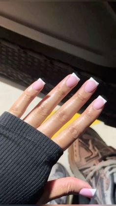 Girly Acrylic, Girly Acrylic Nails, French Acrylic Nails, Nail Files, Bling Acrylic Nails, Nails Inspo, Nail File, Short Nails, Nail Inspo