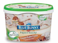 blue bunny frozen yogurt caramel pralie crunch