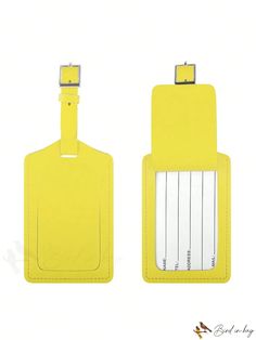 BirdinBag - Set of 2 Travel Luggage Tags for Baggage and Suitcases Yellow Travel Bags, Portable Rectangular Luggage For On-the-go, Rectangular Portable Luggage For Travel, Yellow Rectangular Bag For Trip, Rectangular Travel Bag With Luggage Sleeve, Large Capacity Yellow Travel Bag, Yellow Square Travel Bag, Yellow Rectangular Bag With Luggage Sleeve, Yellow Travel Bag With Luggage Sleeve