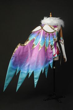 Includes: Dress, arm sleeves, shorts, headwear, legs decoration, fur collar, cape, leg covers, skirt, front accessories.Material: PU leather, spandex, satin and so on.   Size: Female XS-XXL Star Guardian Xayah, League Of Legends Star Guardian, Lol Star Guardian, Game Lol, Star Guardian, League Of Legends Characters, Short Torso, Arm Sleeves, Halloween Carnival