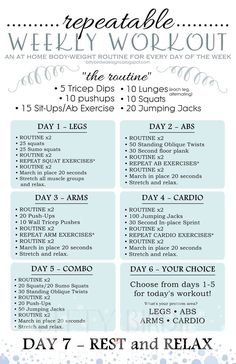 the printable workout plan for women