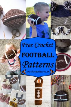 free crochet football patterns for hats, mitts and other sports related items